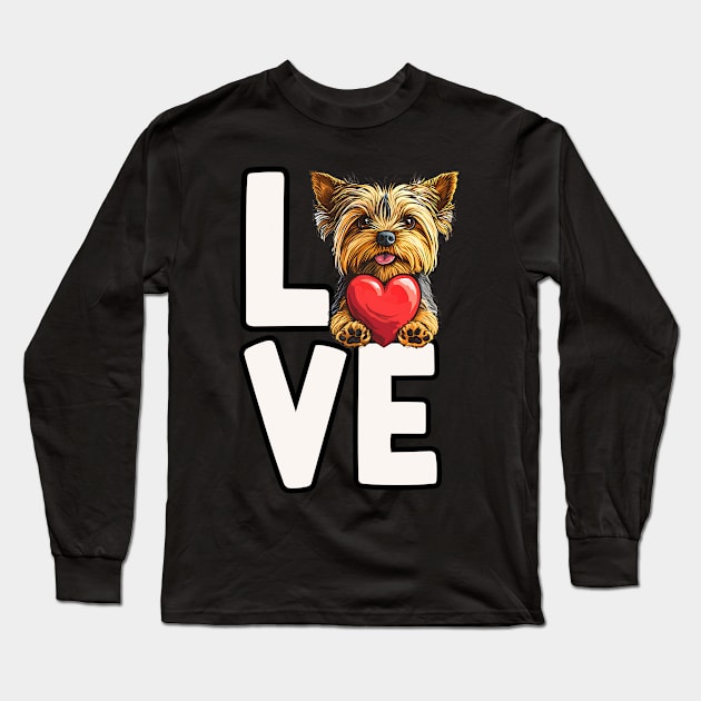 Love Yorkshire Terrier Long Sleeve T-Shirt by The Jumping Cart